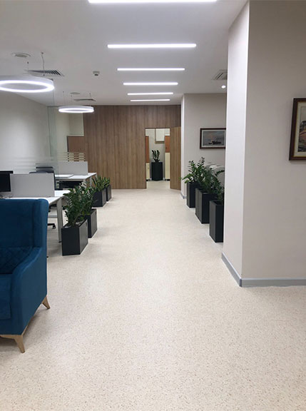 Merkez Bankası çalışan dinlenme alanı - modern mobilya ve aydınlatma tasarımı